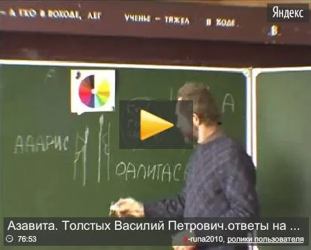Азавита. Толстых Василий Петрович.ответы на вопросы.2010