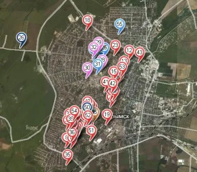 Список погибших в Крымске на Яндекс Картах