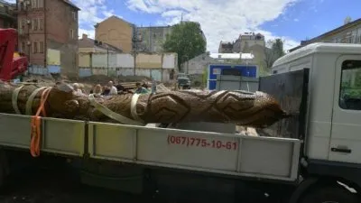 Статую Перуна в Украине сносили при поддержки спецназа