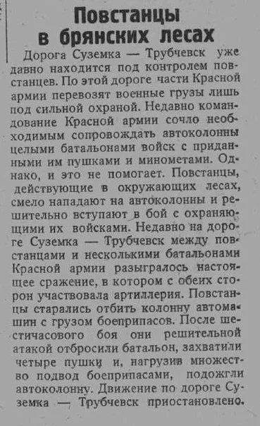 О настоящих партизанах Брянщины