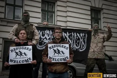 Новое современное правое искусство: уличный перфоманс австрийских патриотов