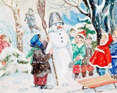 Снеговик и снежная баба в славянской традиции