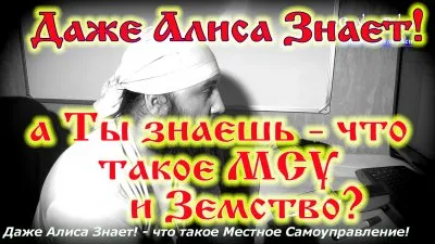 Даже Алиса Знает что такое МСУ и Земство! - а Ты?